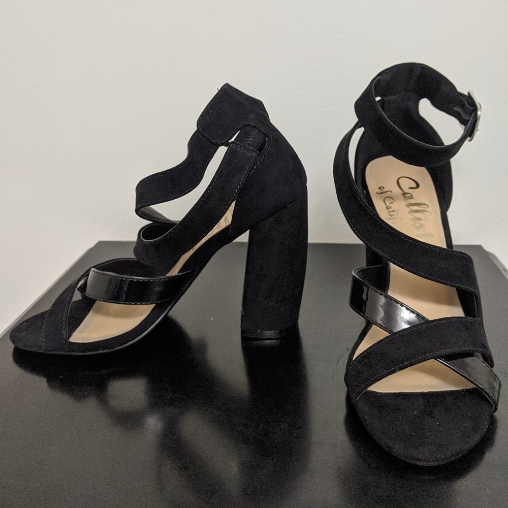 New block heel suede-like sandals